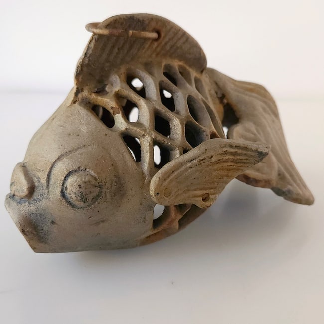 Cast Iron Fish Lantern Candle Holder Japanese Garden Decor - 2