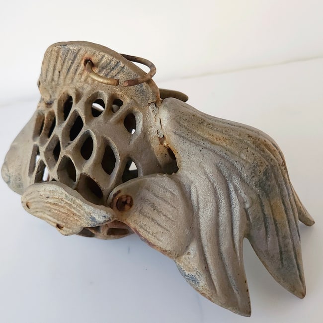 Cast Iron Fish Lantern Candle Holder Japanese Garden Decor - 8