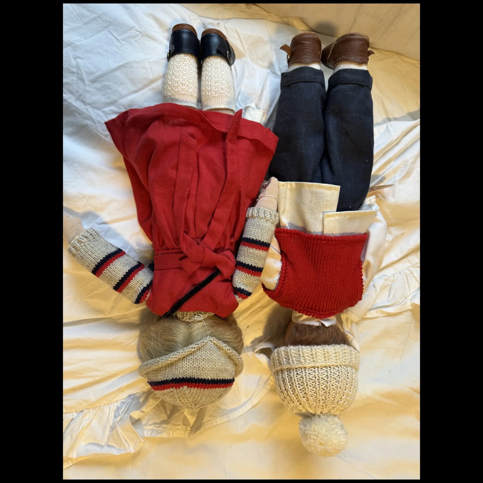 Vintage Katie Kruse Boy Girl Pair original clothing 14/15" signed feet - 17