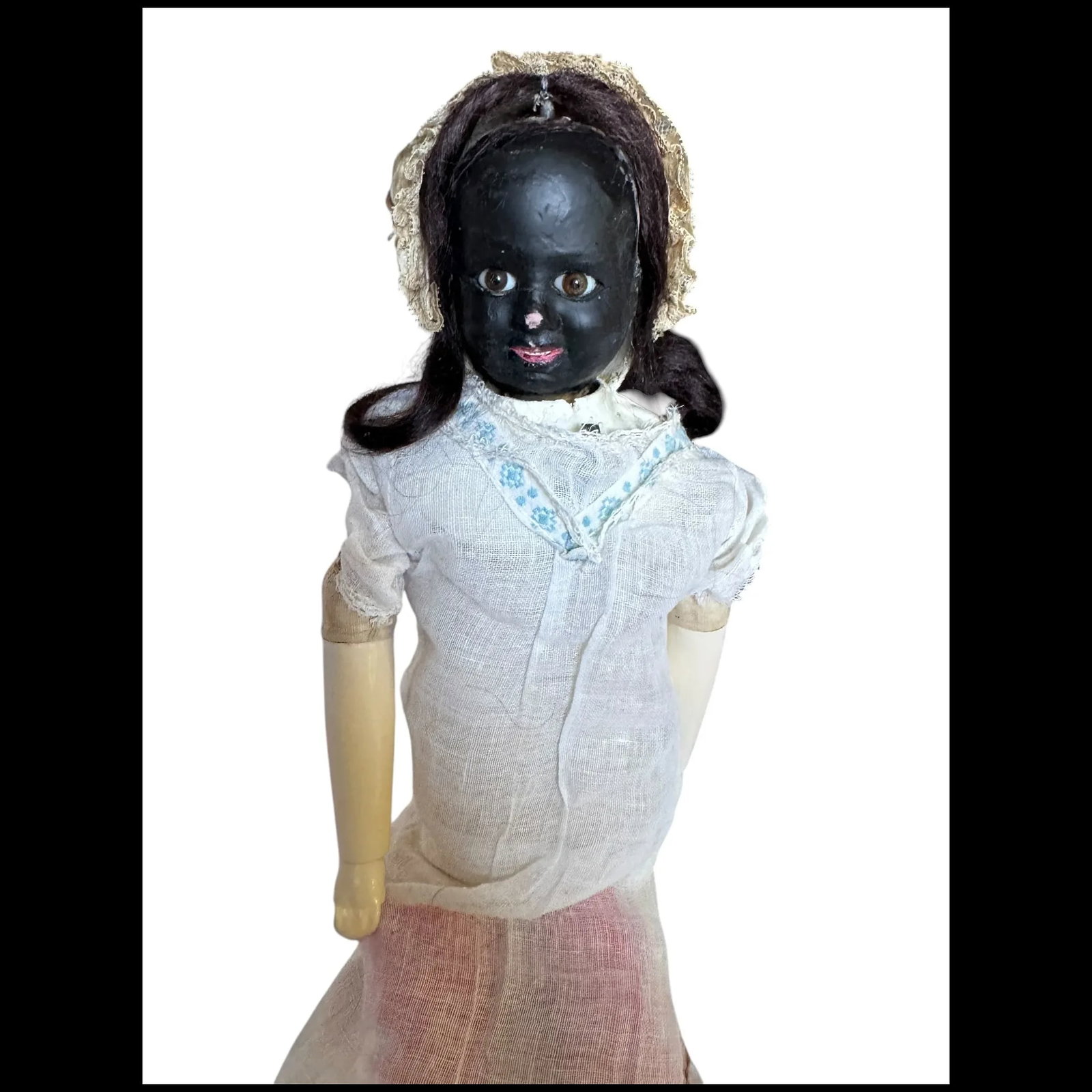Fritz Bartenstein Two Face Antique primitive Wax Doll - 10