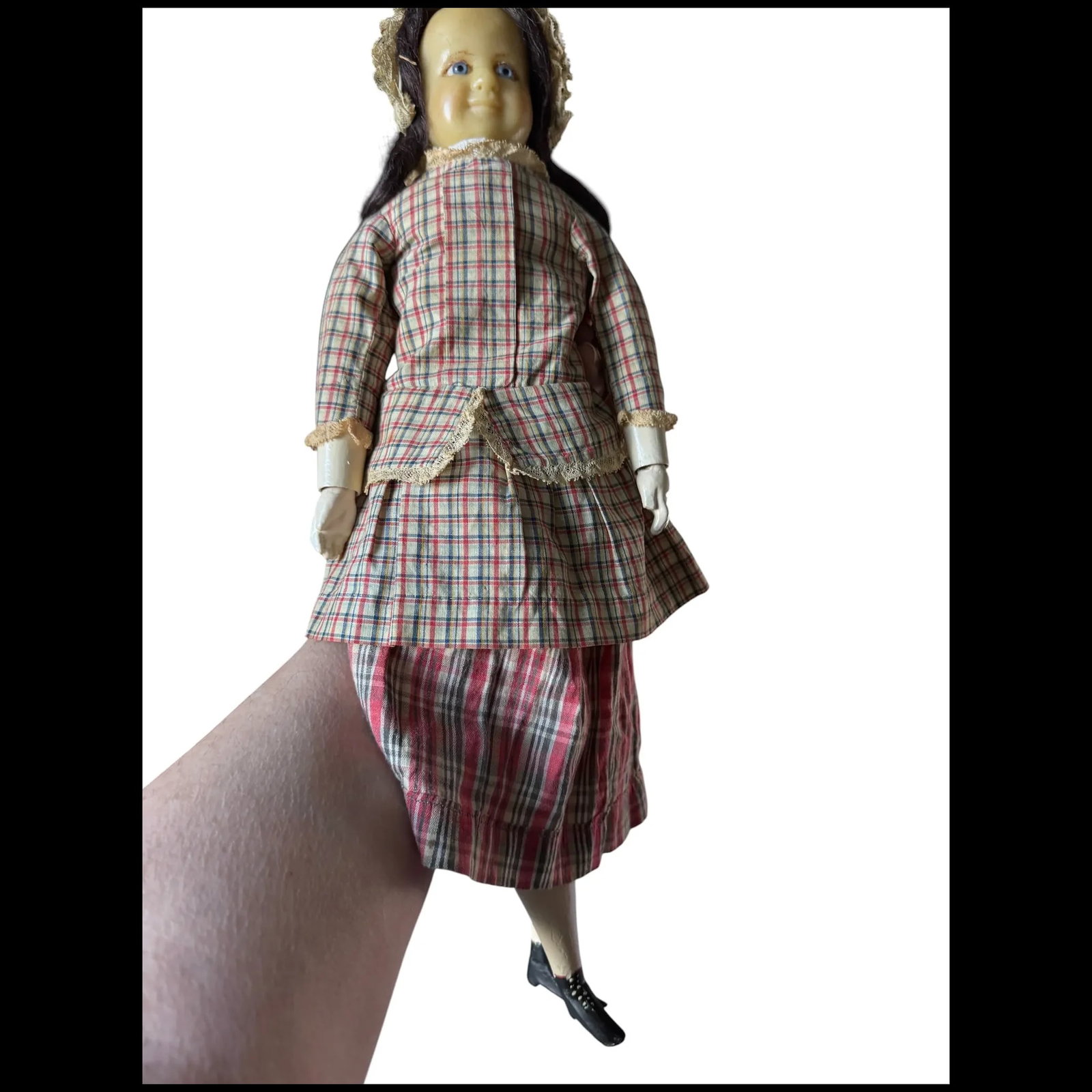 Fritz Bartenstein Two Face Antique primitive Wax Doll - 15