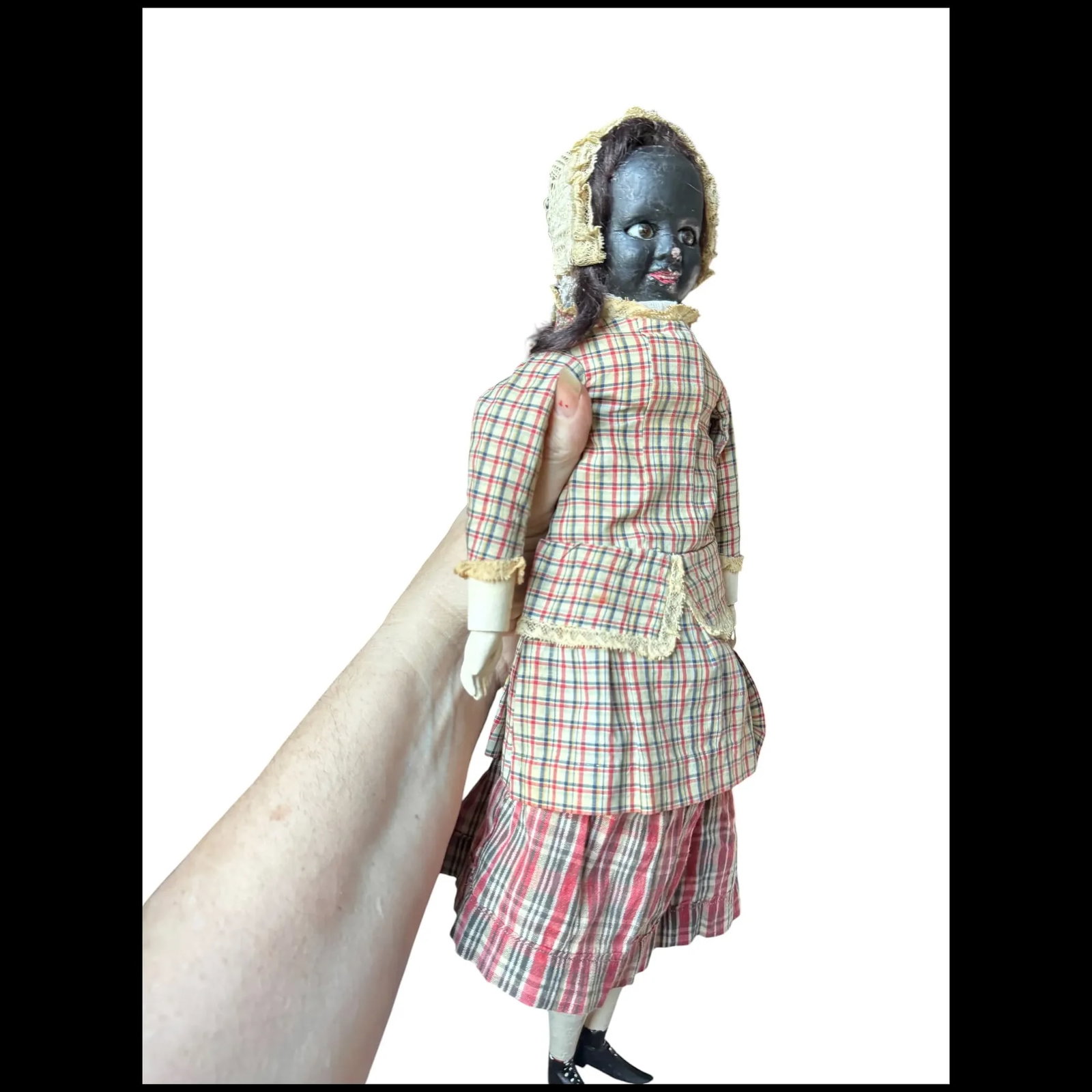 Fritz Bartenstein Two Face Antique primitive Wax Doll - 3