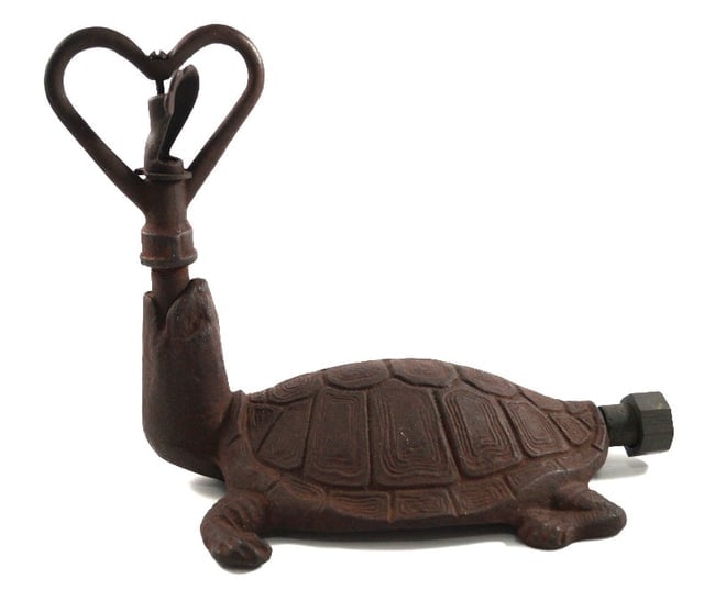 Antique Turtle Cast Iron Lawn Sprinkler: Title: Antique Turtle Cast Iron Lawn Sprinkler Additional Information: An incredible casting of a cast iron Antique Turtle Lawn Sprinkler. Wonderful form with undeniable detail. All plumbing correct a