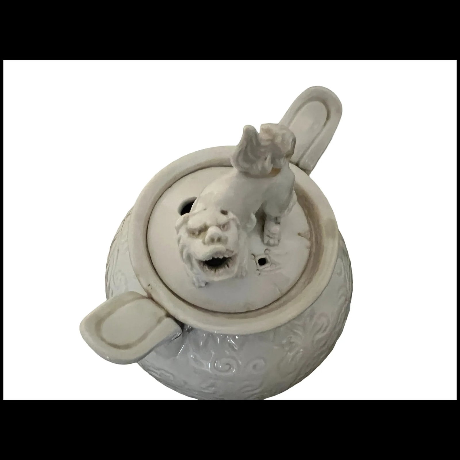 Antique 18th c Blanc De Chine Foo Dog censer - 14