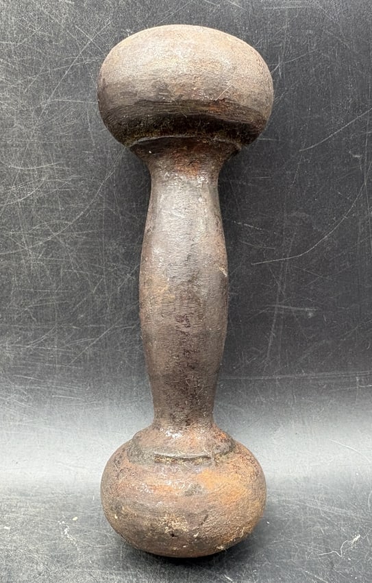 Antique Cast Iron Globe Dumbell - 3