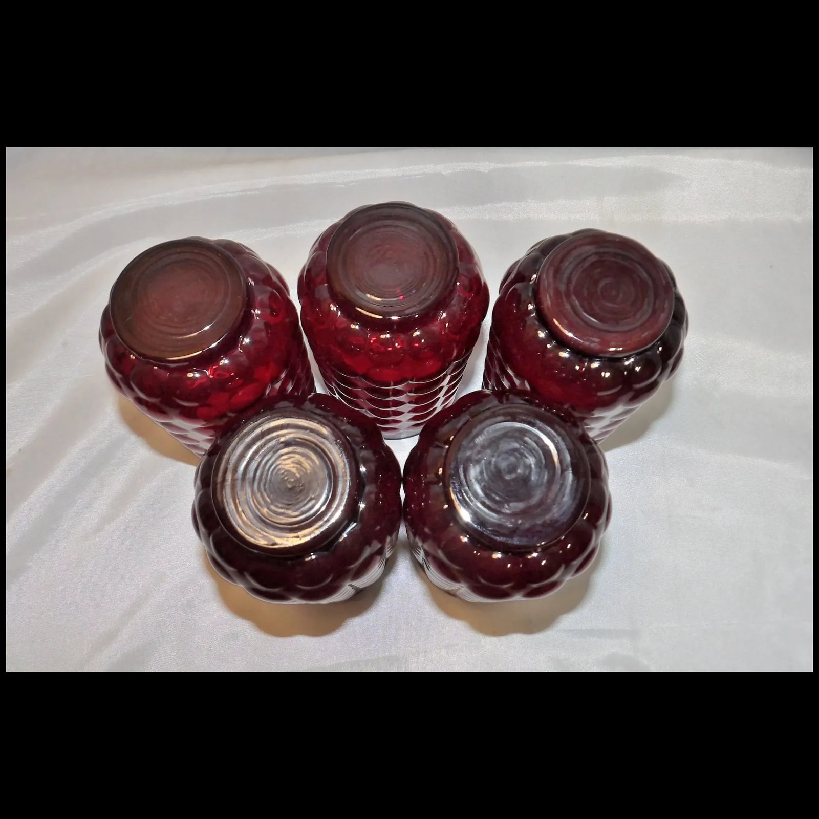 Rare Anchor Hocking Royal Ruby Bubble 16 oz. Lemonade Tumblers - 5