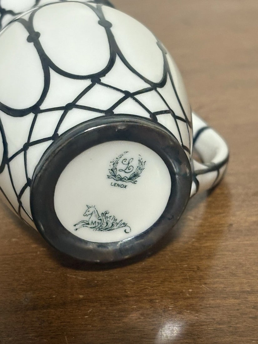 Lenox Porcelain Silver Overlay Tea Set - 5