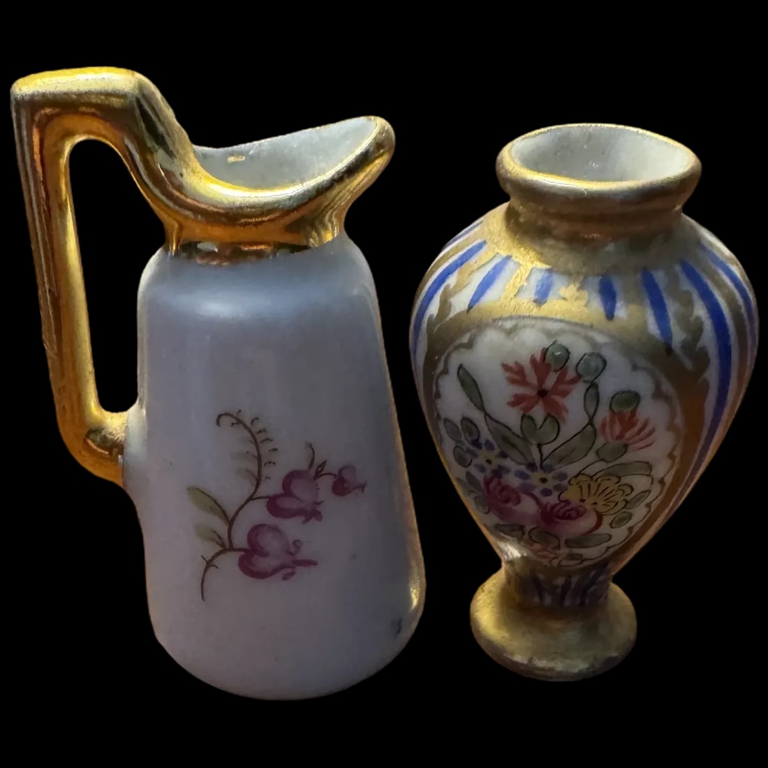 Limoges Miniature doll house Vase and pitcher signed hand painted FRENCH (1 of 9)