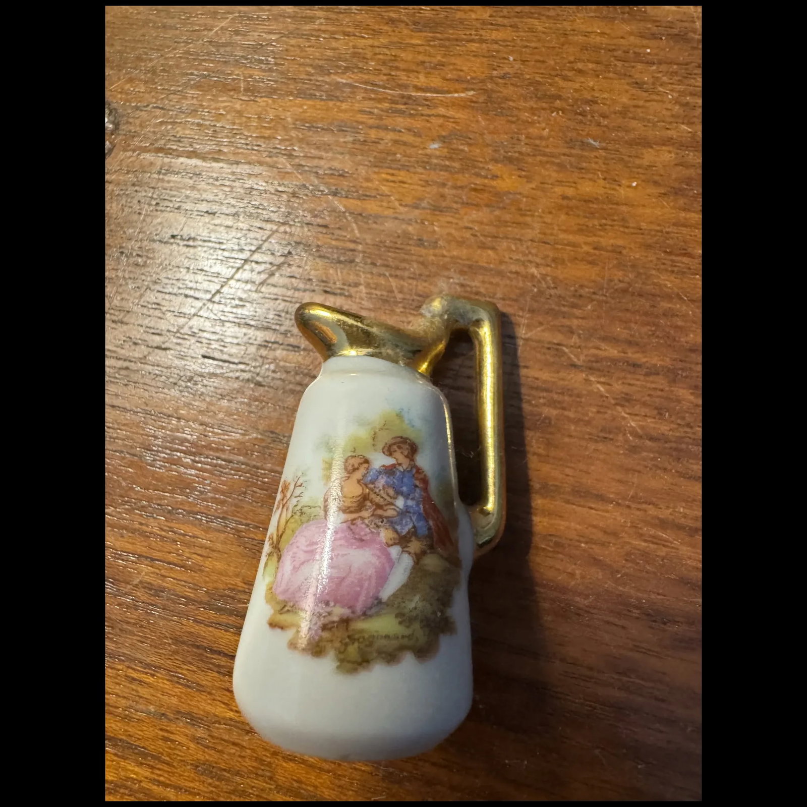 Limoges Miniature doll house Vase and pitcher signed hand painted FRENCH - 7