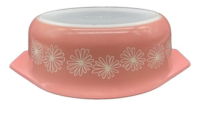 Vintage Pyrex Pink Daisy Oval 1 1/2 QT. # 043 Casserole Dish (1 of 8)