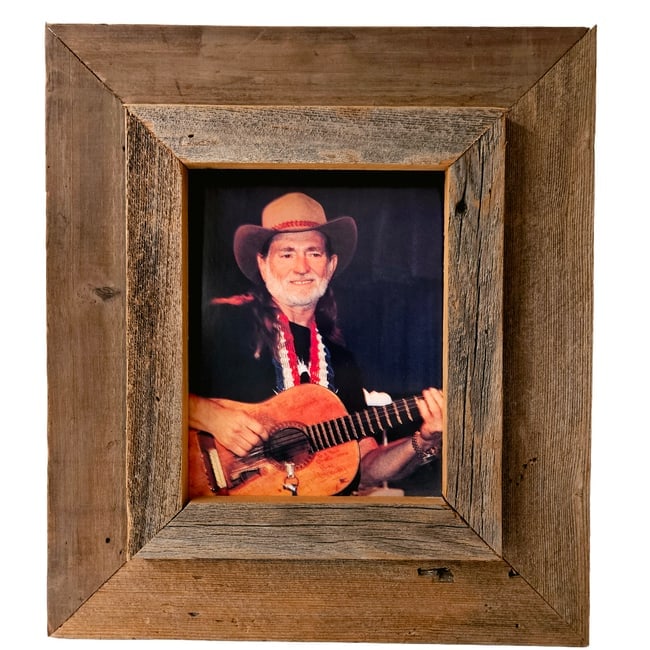 Framed Willie Nelson Promo Photo in Barn Wood Frame (1 of 4)