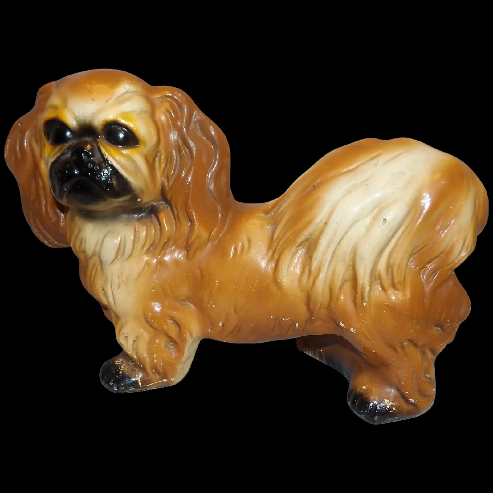 Vintage Chalkware Pekingese Dog (1 of 9)