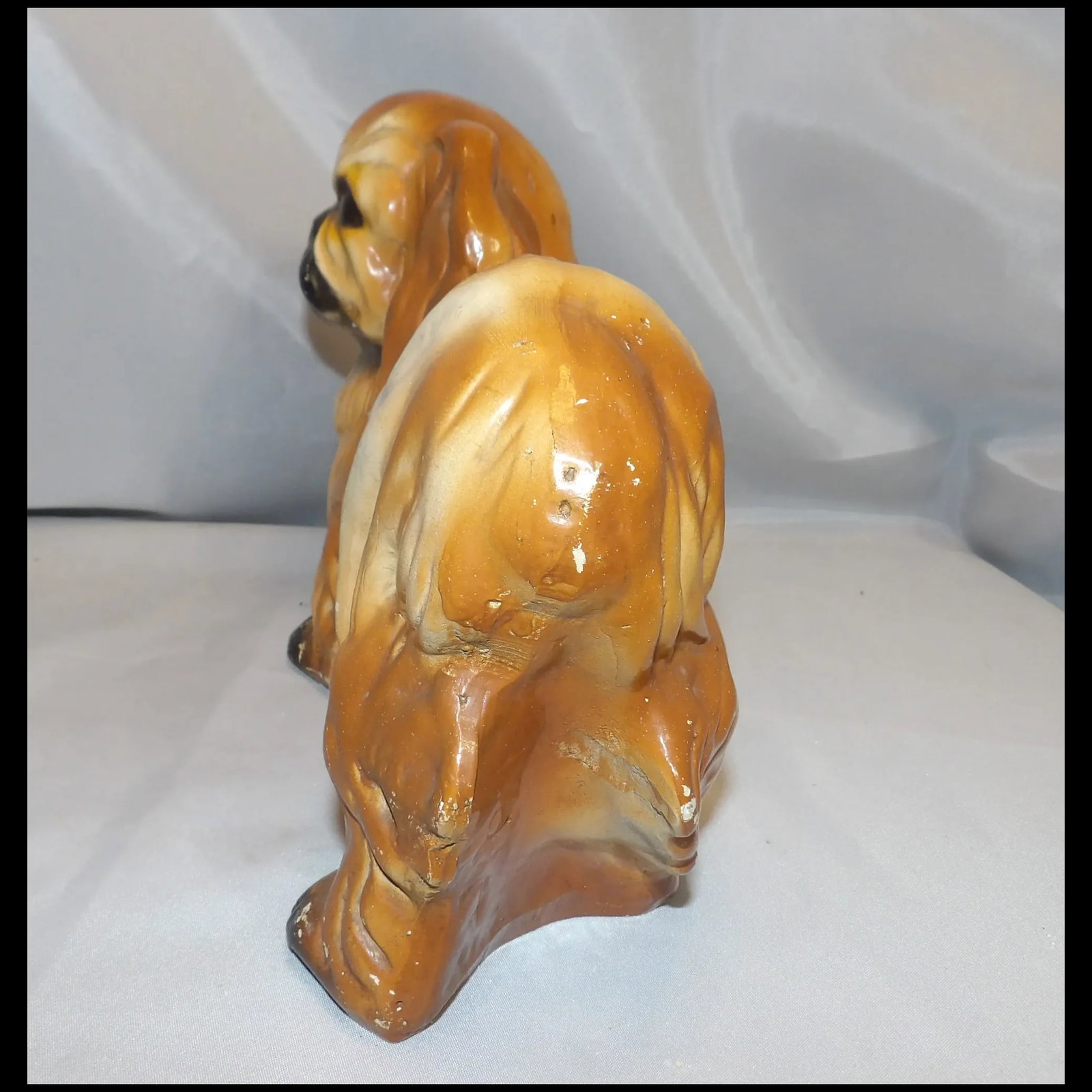 Vintage Chalkware Pekingese Dog - 6