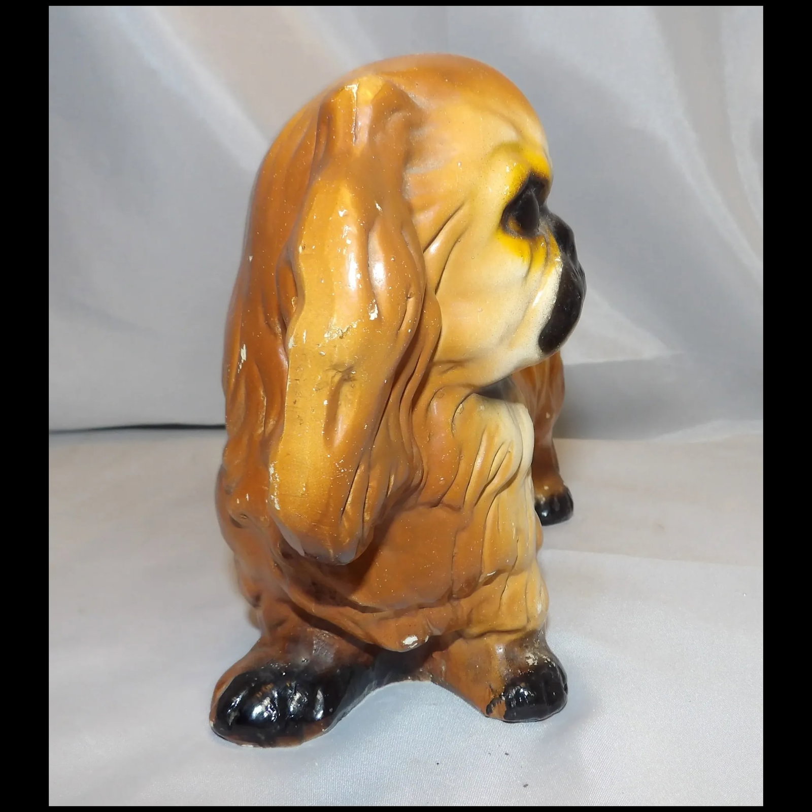 Vintage Chalkware Pekingese Dog - 7