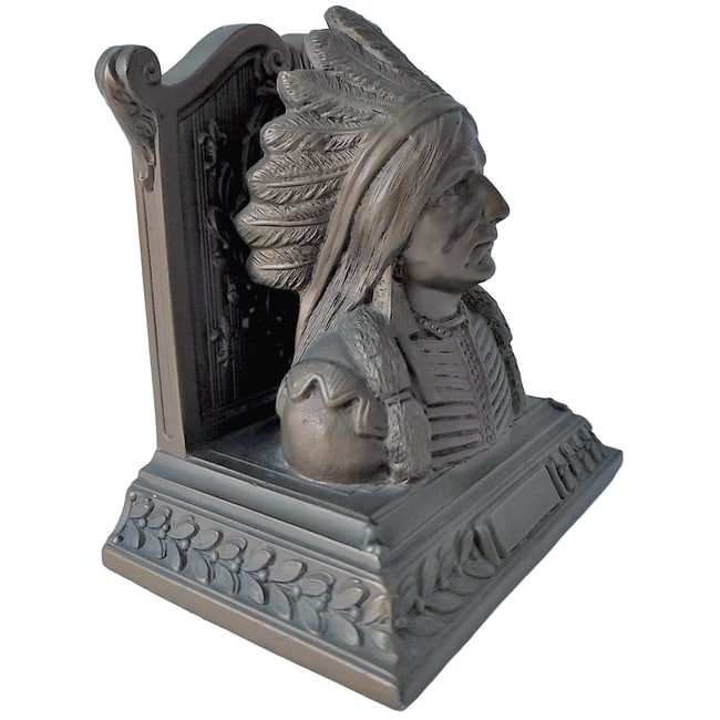 Native American Chief Bookend Doorstop Bronze Bust - 3