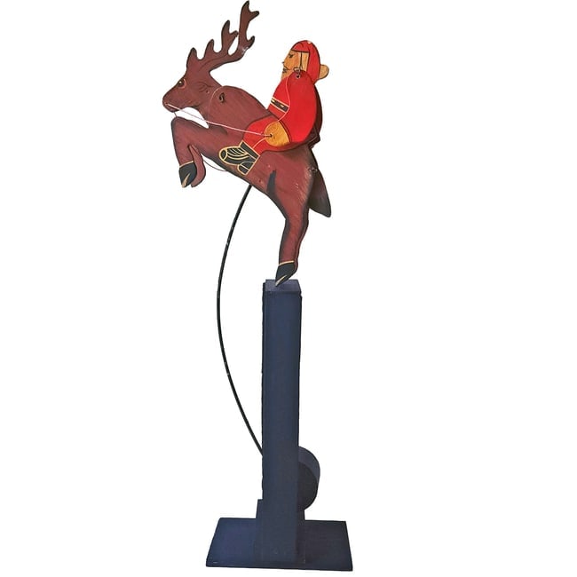 Wooden Pendulum Balance Toy - Santa Claus Riding a Reindeer (1 of 7)