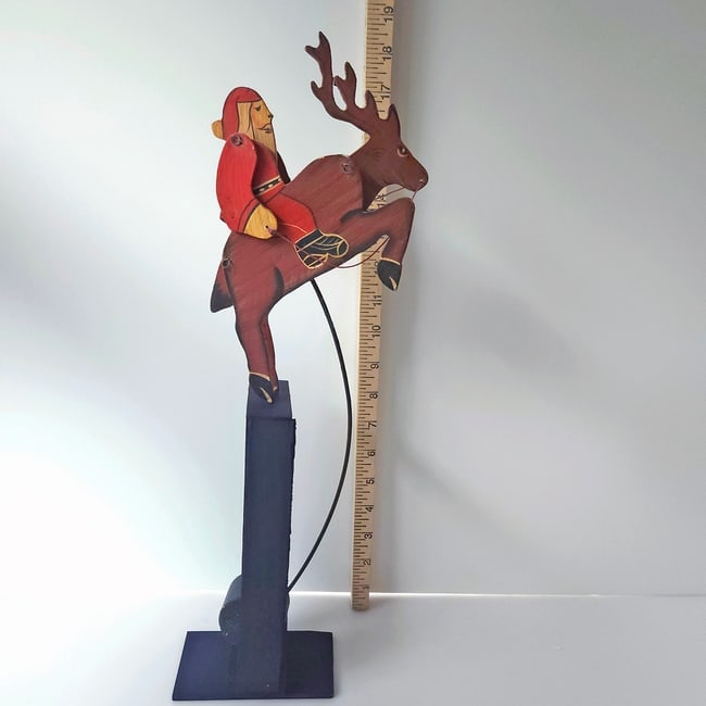 Wooden Pendulum Balance Toy - Santa Claus Riding a Reindeer - 5