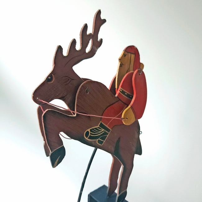 Wooden Pendulum Balance Toy - Santa Claus Riding a Reindeer - 7