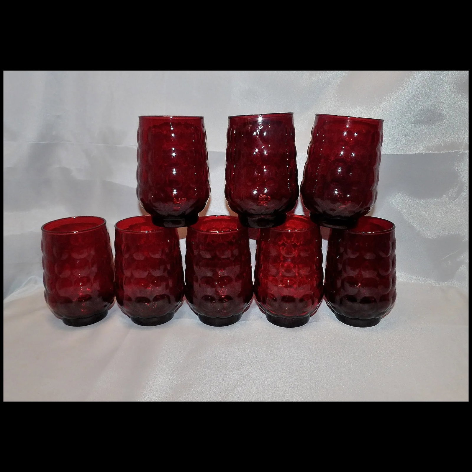 Anchor Hocking Ruby Red Bubble Ice Tea Glasses - 2