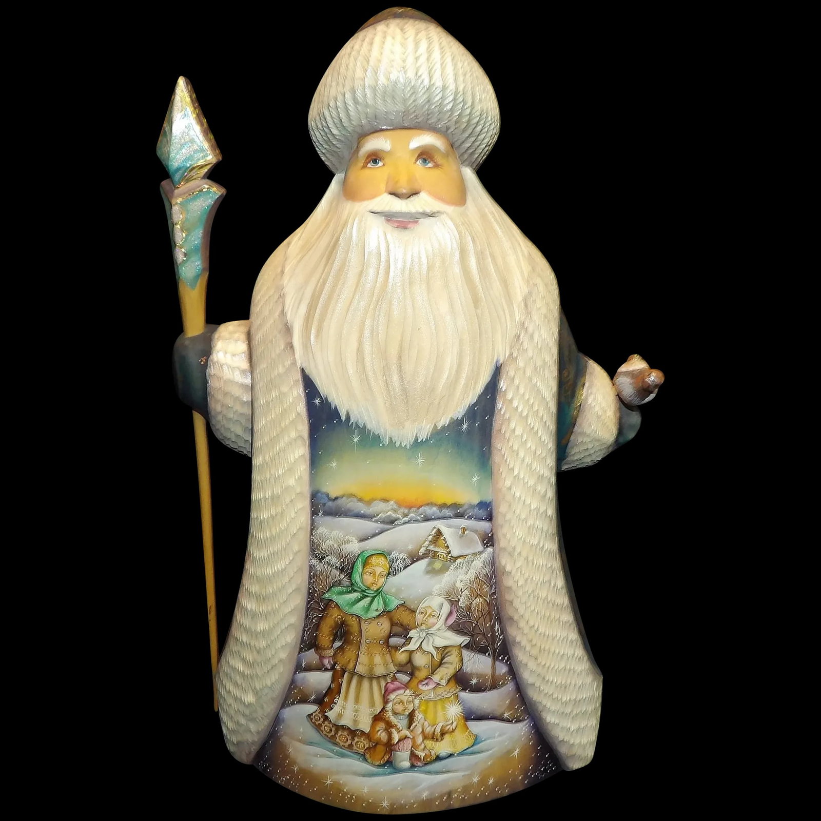 Russian Hand Carved Hand Painted Limited Edition Santa Claus: This Russian Hand Carved Hand Painted Limited Edition Santa Claus is in near MINT condition. No problems with paint, nicks, etc. Has the number of the limited edition on the bottom. Not signed.