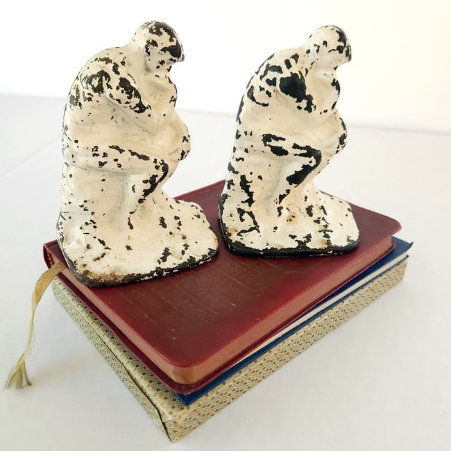 Thinking Man's Lot of Books and Bookends - 2