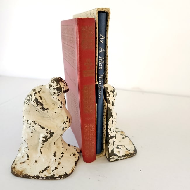 Thinking Man's Lot of Books and Bookends - 3