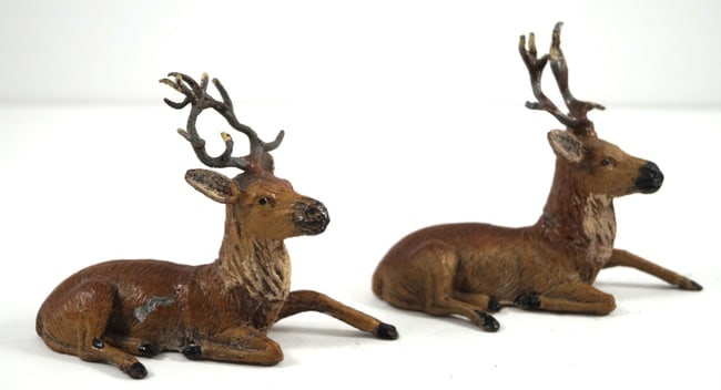 Antique German Deer Putz Cast Metal Christmas Figurine #9 (1 of 7)