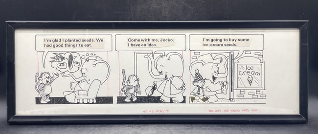 1975 Original Peanut & Jocko Comic Strip Art Weekly Reader Framed (1 of 6)