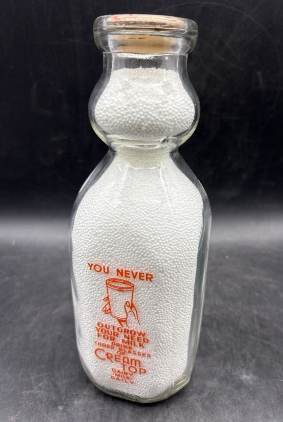 1 Quart Cream Top Milk Bottle (1 of 7)