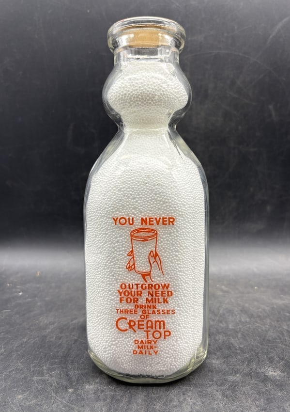 1 Quart Cream Top Milk Bottle - 2