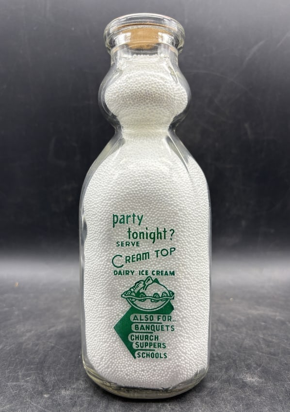 1 Quart Cream Top Milk Bottle - 4