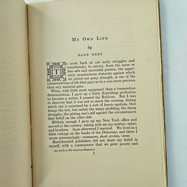 Zane Grey The Man & His Work 1928 yellow softcover - 6