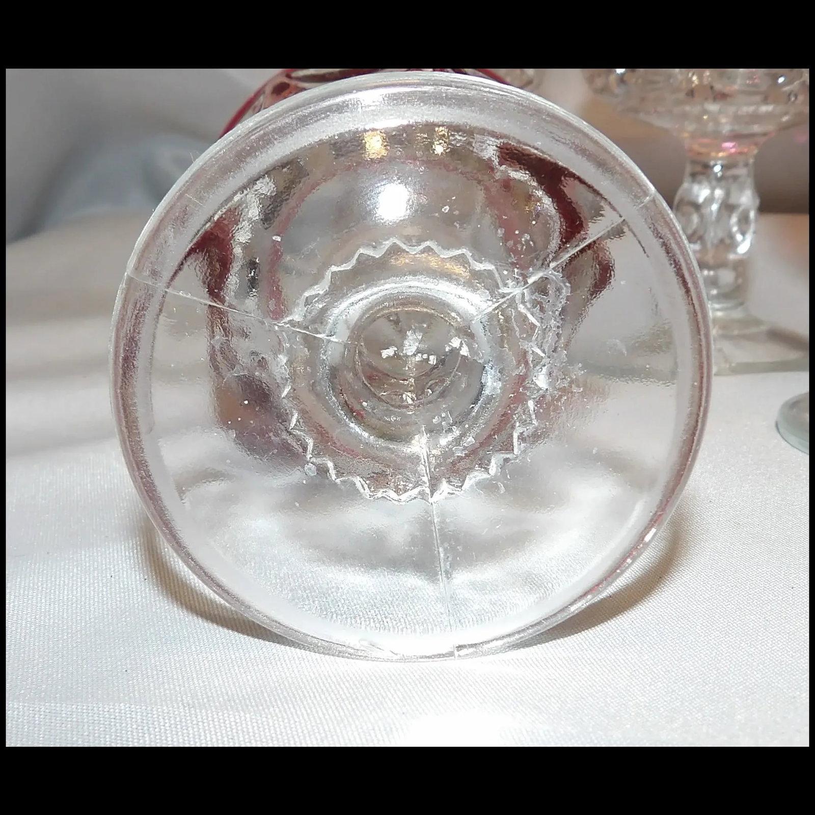 Tiffin Franciscan King's Crown Ruby Flash Stemware Cordial Glasses - 6