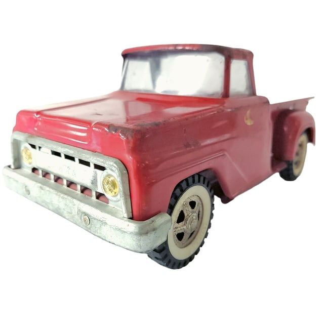 1968 All Red Tonka Dodge Stepside Pickup Truck - 4