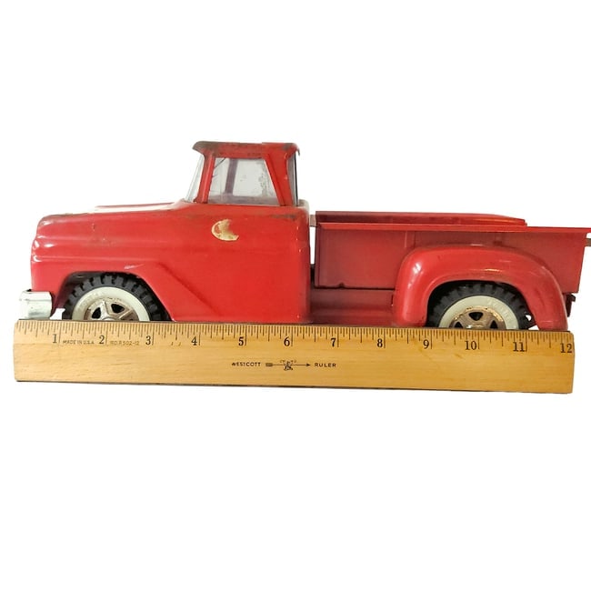 1968 All Red Tonka Dodge Stepside Pickup Truck - 6