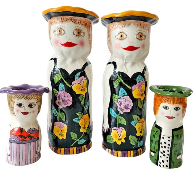 Susan Paley Ceramic Lady Vase Bella Casa Collection by Ganz (1 of 8)
