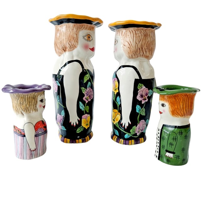 Susan Paley Ceramic Lady Vase Bella Casa Collection by Ganz - 2