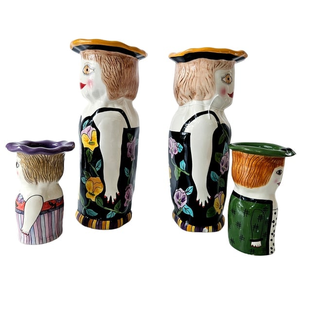 Susan Paley Ceramic Lady Vase Bella Casa Collection by Ganz - 4