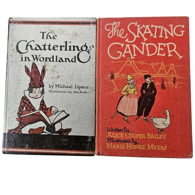 The Chatterlings in Wordland & The Skating Gander Vintage Children's Books: Title: The Chatterlings in Wordland & The Skating Gander Vintage Children's Books Description: The Chatterlings in Wordland by Michael Lipman 1935 First Edition Revised Edition Wise-Parlow Company. Th