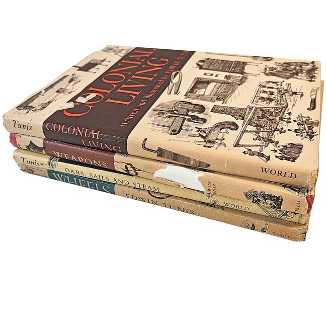 Edwin Tunis Illustrator set of 4 Hard Cover 1st ED Books with Dust jackets - 12