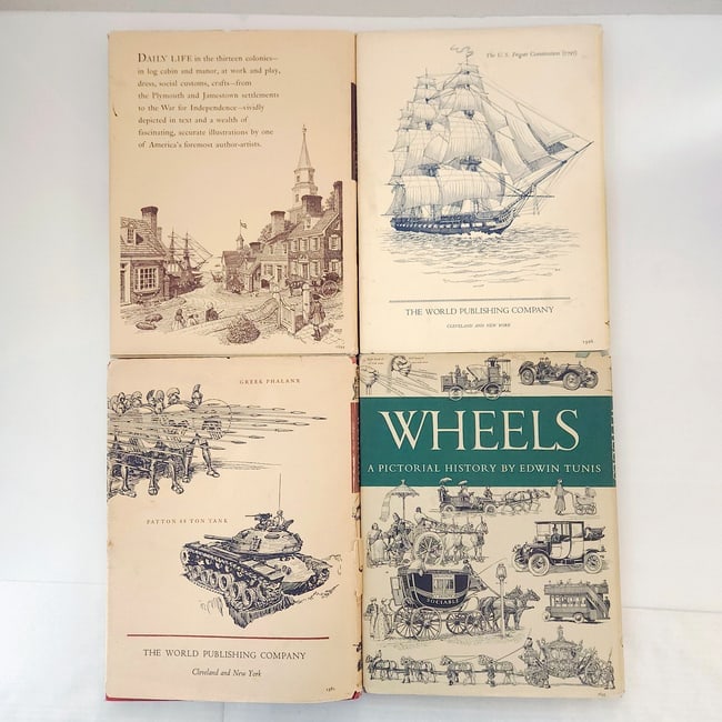 Edwin Tunis Illustrator set of 4 Hard Cover 1st ED Books with Dust jackets - 2