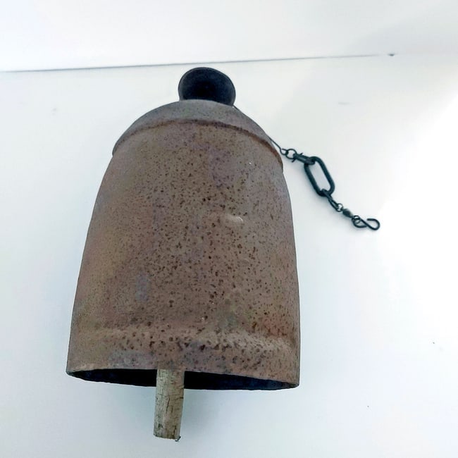 Large 12" Handcrafted Metal Camel Ox Cow Iron Bell with Wood Clapper (1 of 9)