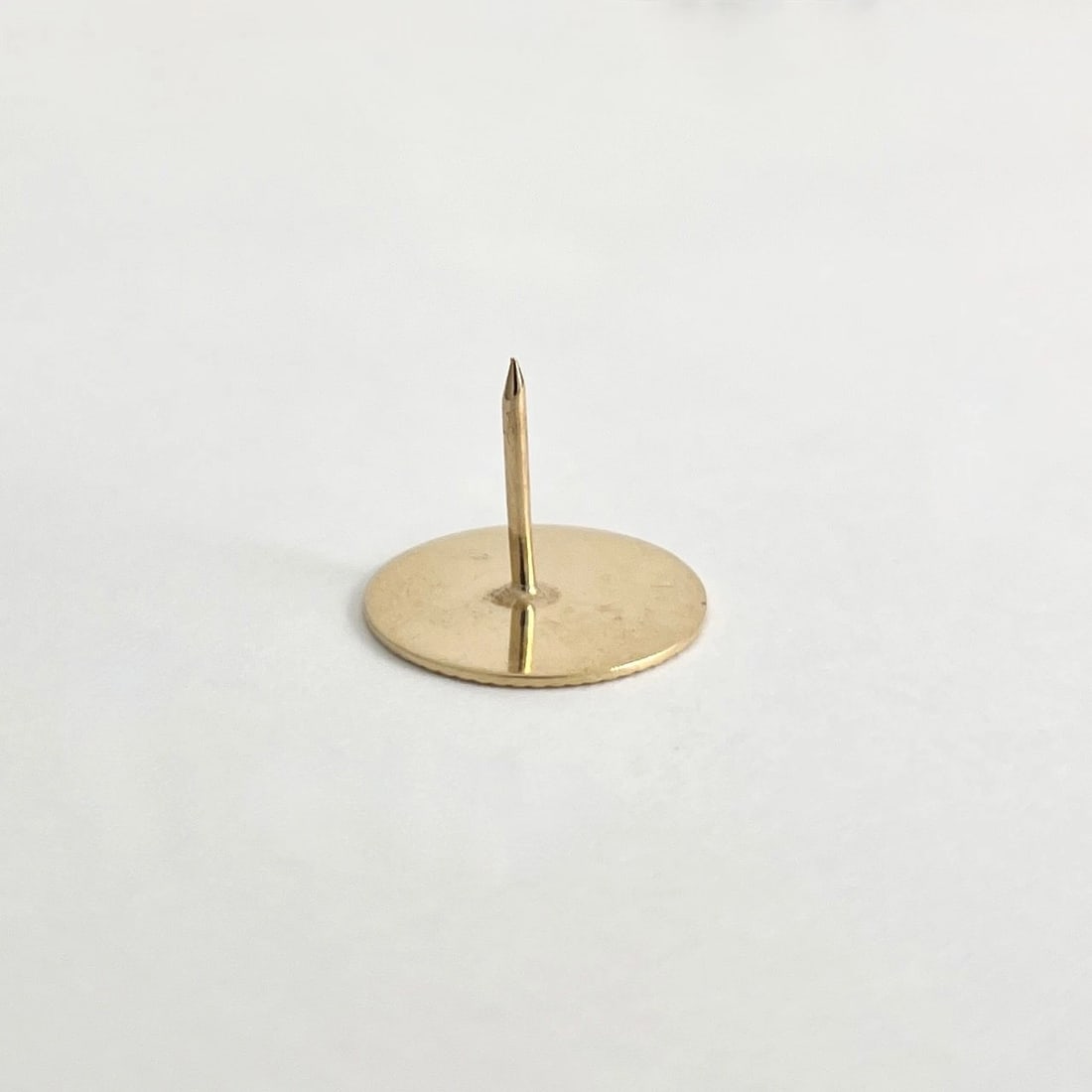 Vintage 1960's Fluted Round Disc Pin Tie Tack 14K Yellow Gold, 1.49 Grams - 7