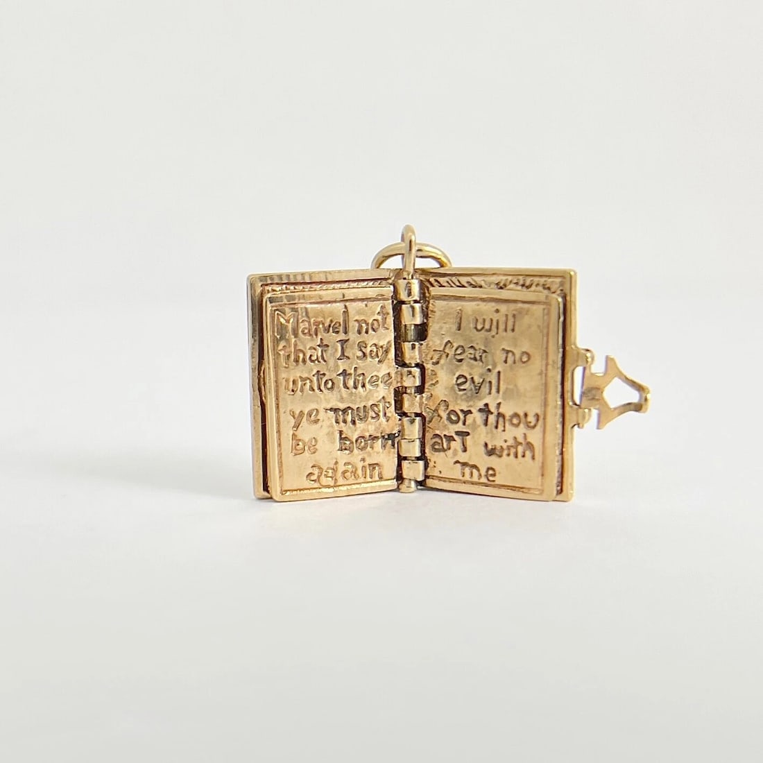 Vintage 1950's Holy Bible Movable Charm 12K Yellow Gold, 5.65 Grams - 4