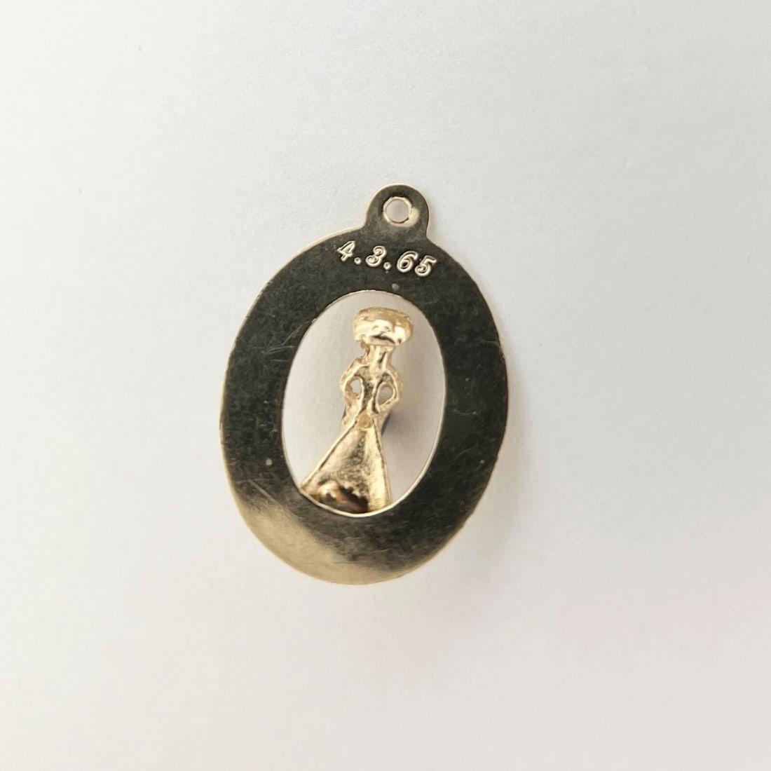Vintage 1960's Maid of Honor Pendant Bracelet Charm 14K Yellow Gold, 1.18 Grams - 7