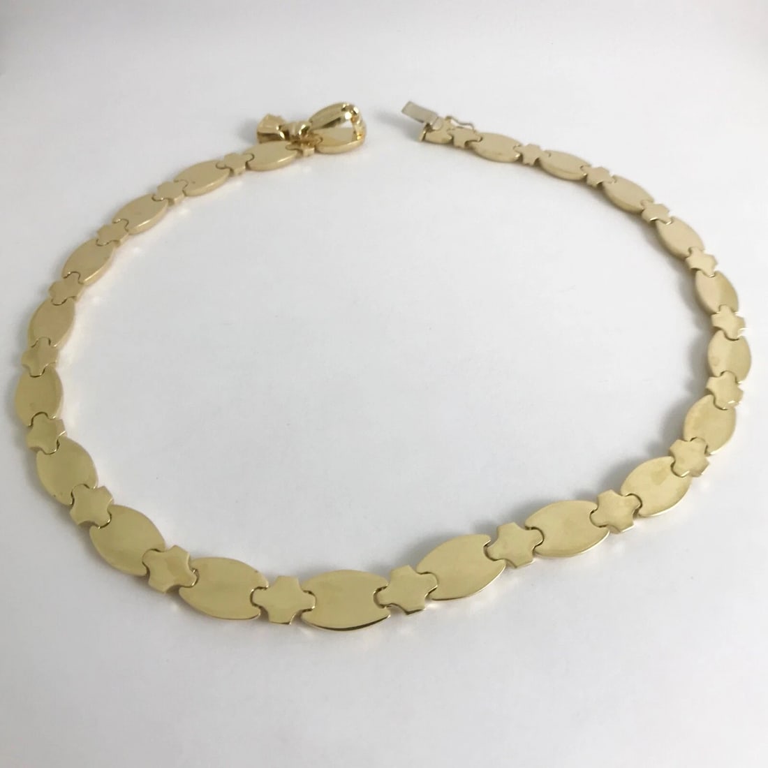 Vintage Italian Oval Chain Link Necklace 14K Yellow Gold, 16.5 Inches, 27.37 Gr - 9