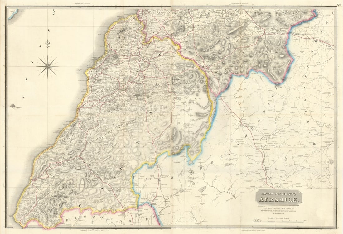 Southern Ayrshire. Turnberry Maybole Girvan Ballantrae Cumnock THOMSON 1832 map: Title: Southern Ayrshire. Turnberry Maybole Girvan Ballantrae Cumnock THOMSON 1832 map Description: Southern part of Ayrshire'. Places named on the map include: Turnberry, Maybole, Girvan, Maidens,