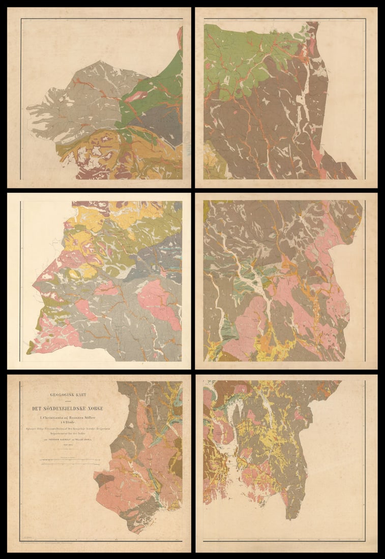 Geologisk Kart over det S?ndenfjeldske Norge Christiania og Hamars 1865 map (1 of 1)
