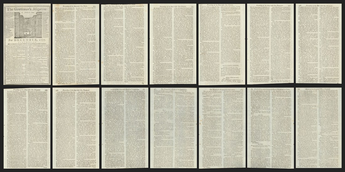Saratoga Campaign Report. Burgoyne's account of his surrender to Gates 1777 (1 of 1)