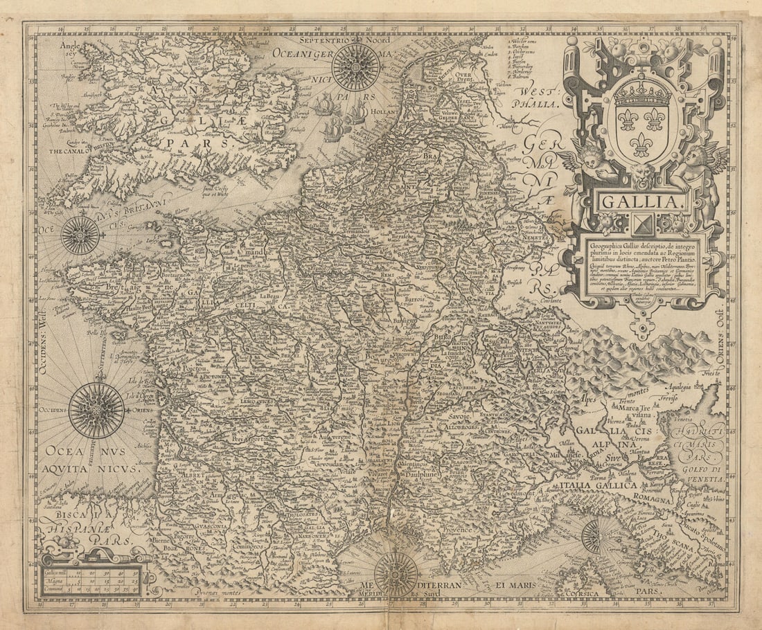 Gallia. Geographica Galliae descriptio? France/Gaul. Ortelius/Vrients c1606 map (1 of 1)